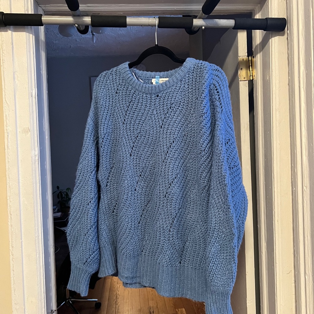 Cozy Blue Knit Sweater by Native Youth Sz L